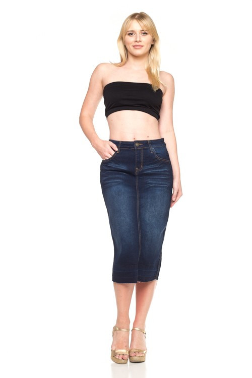Denim Long Skirt