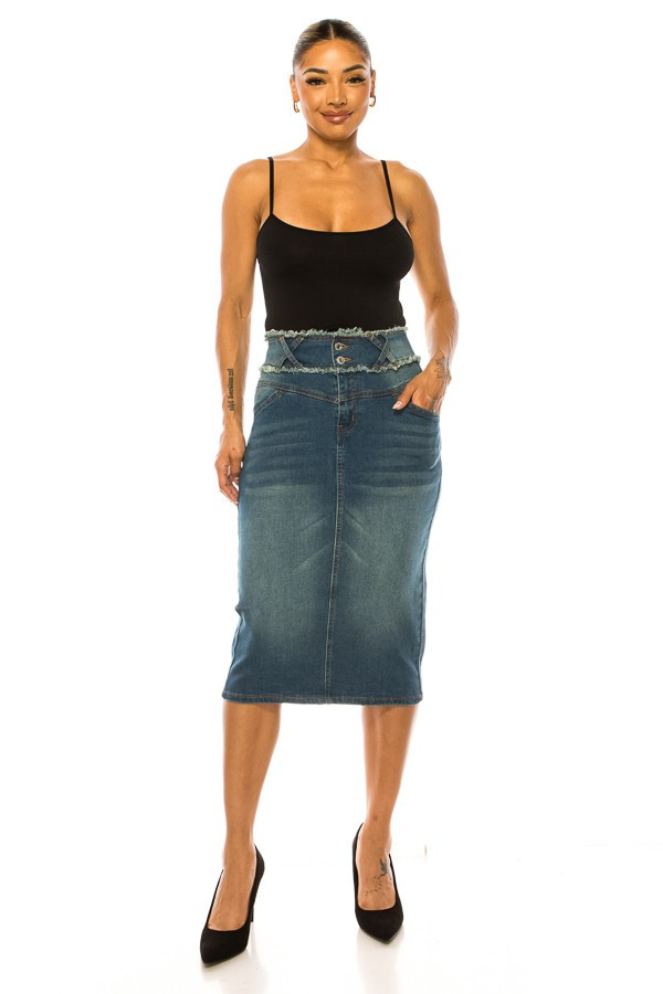 Denim Long Skirt Plus Size