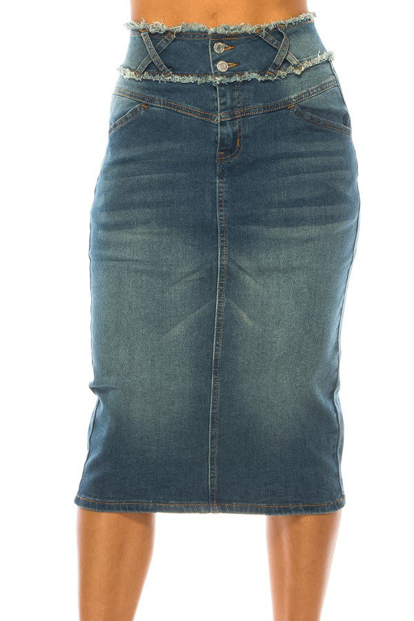 Denim Long Skirt Plus Size