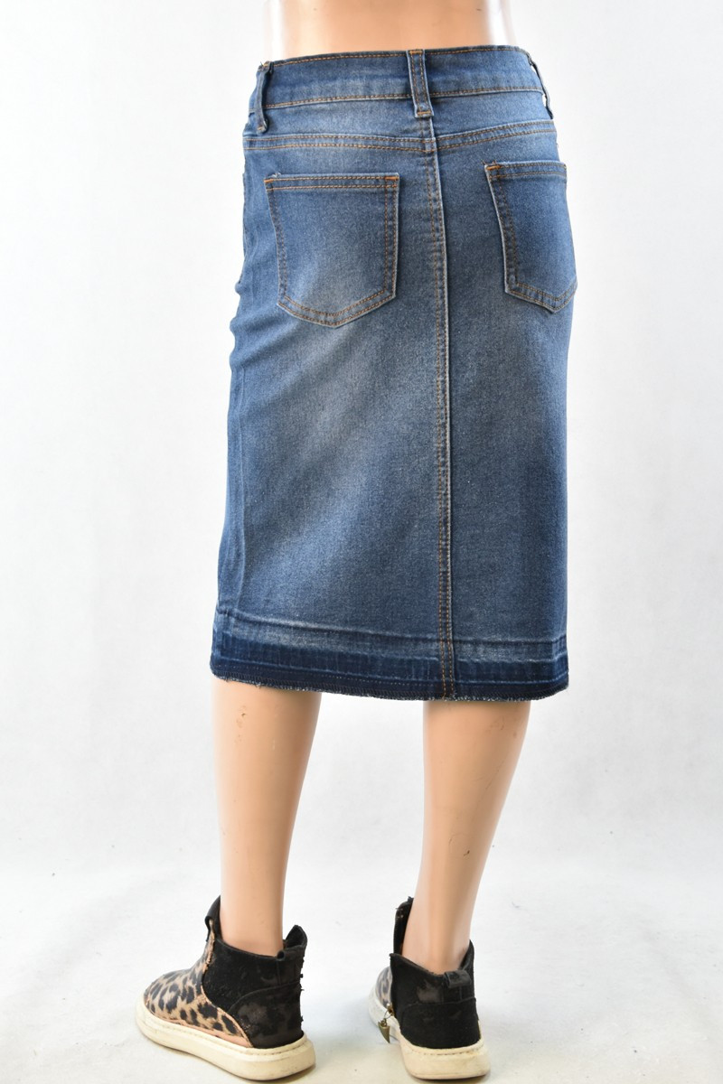 Denim Long Skirt