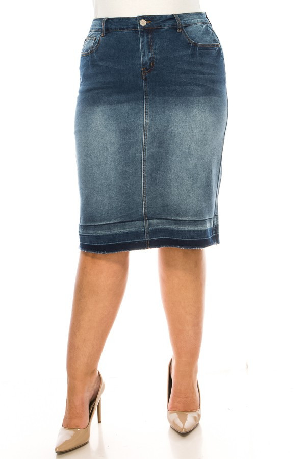 Denim Long Skirt Plus Size
