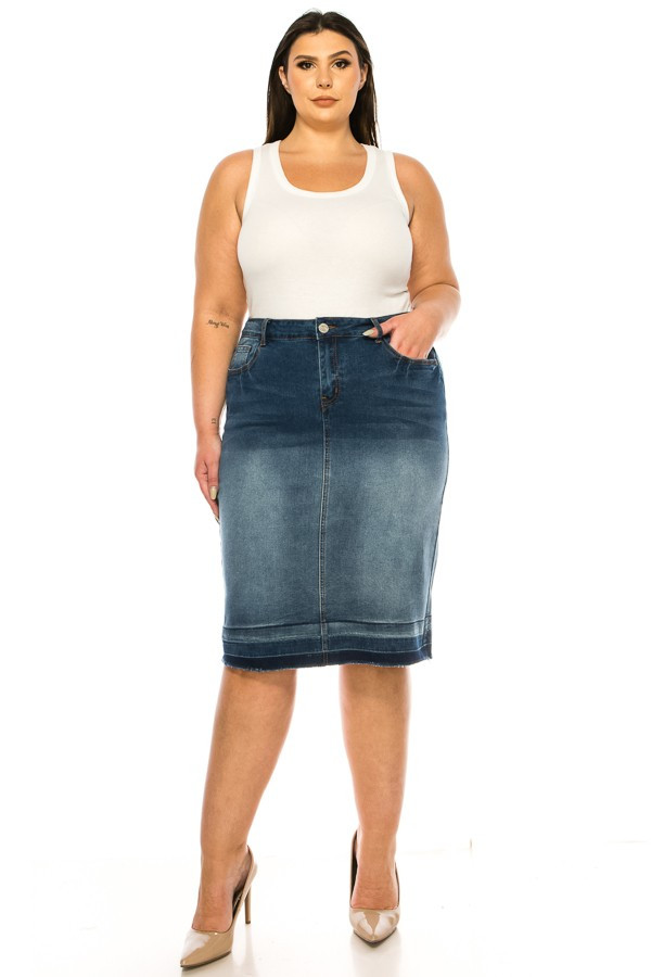 Denim Long Skirt Plus Size