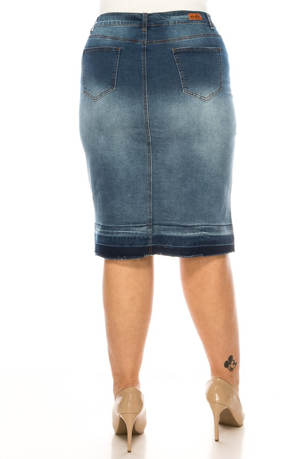 Denim Long Skirt Plus Size