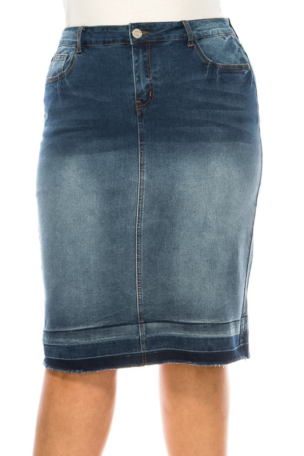 Denim Long Skirt Plus Size