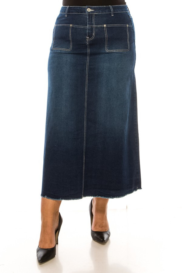 Denim Long Skirt