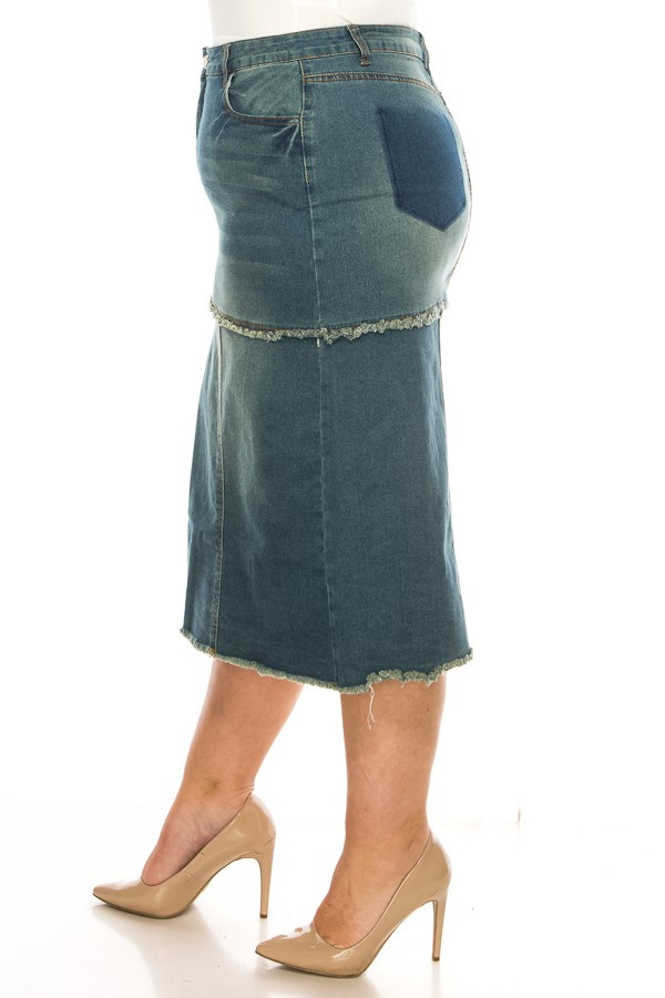 Denim Long Skirt Plus Size