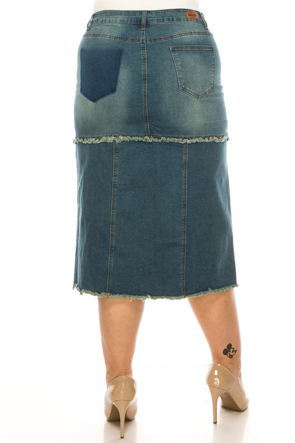 Denim Long Skirt Plus Size