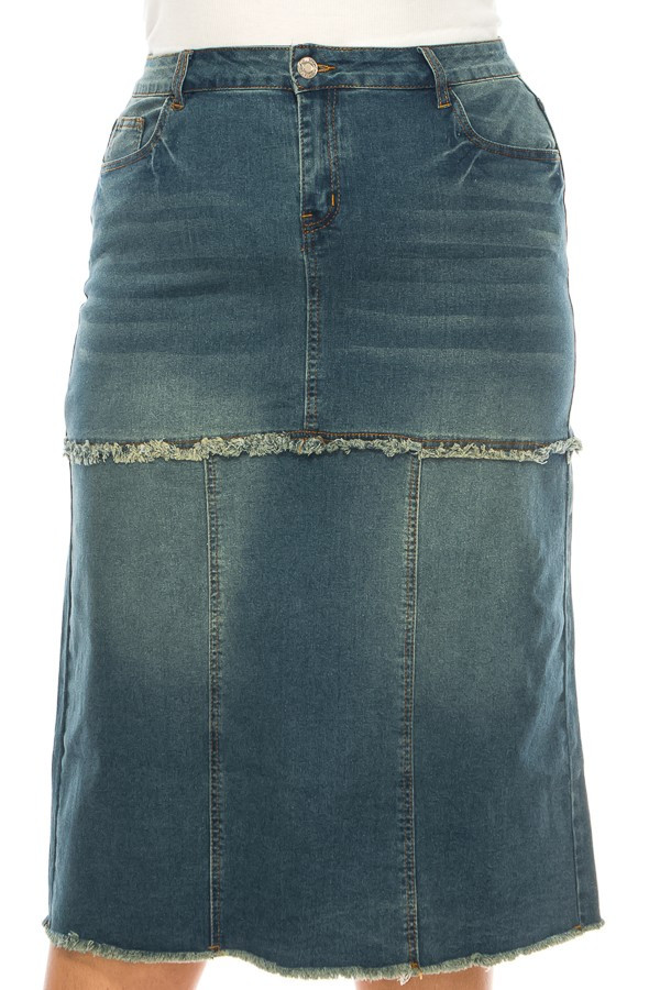 Denim Long Skirt Plus Size