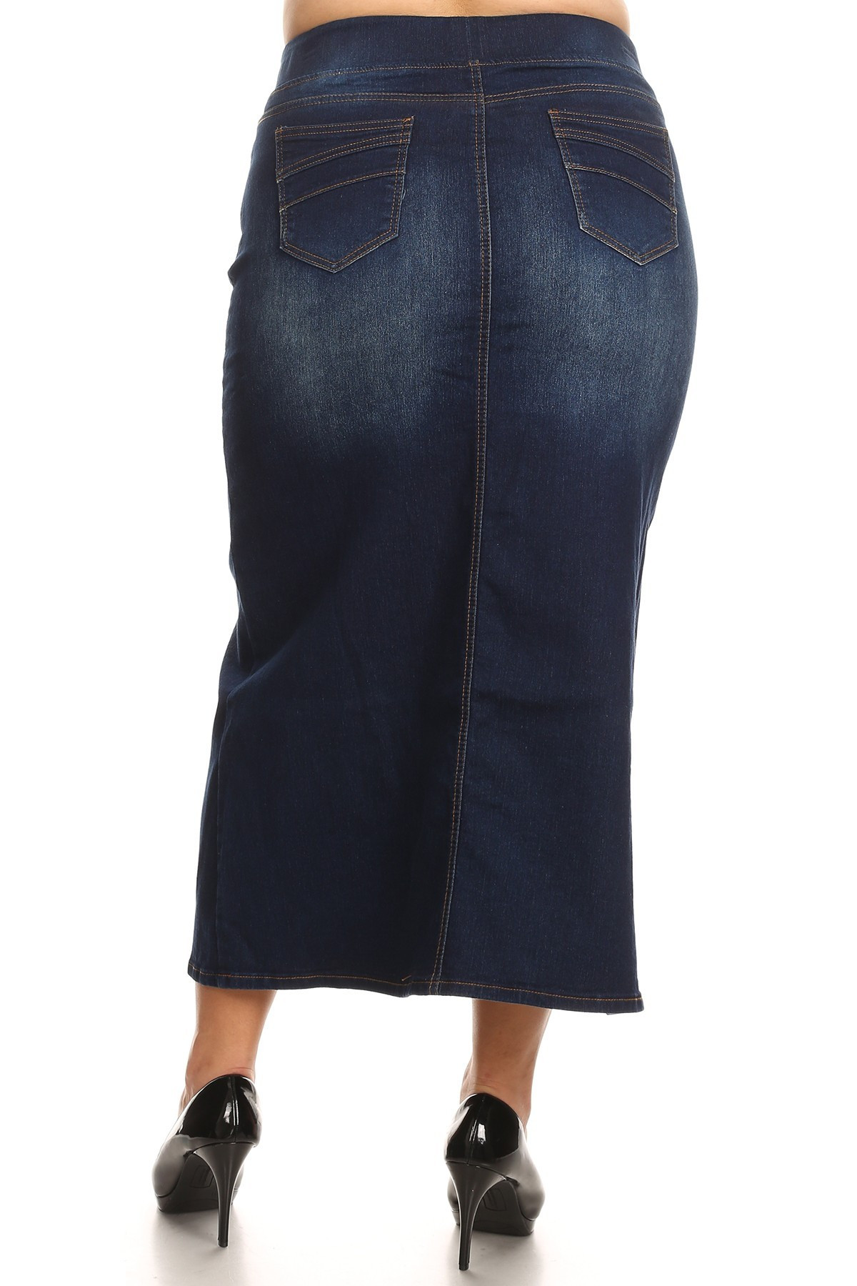 Denim Long Skirt Extended Plus Size