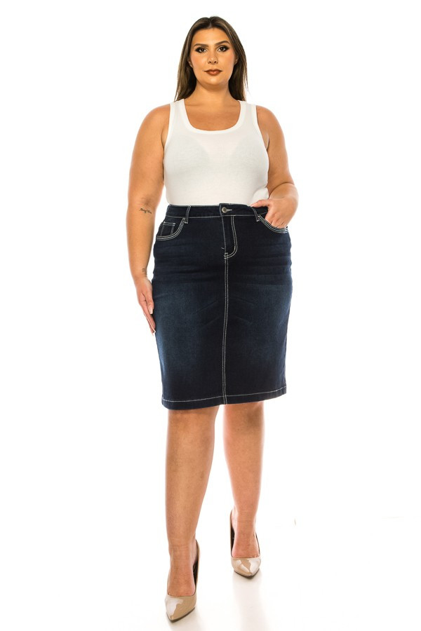 Denim Skirt Plus Size