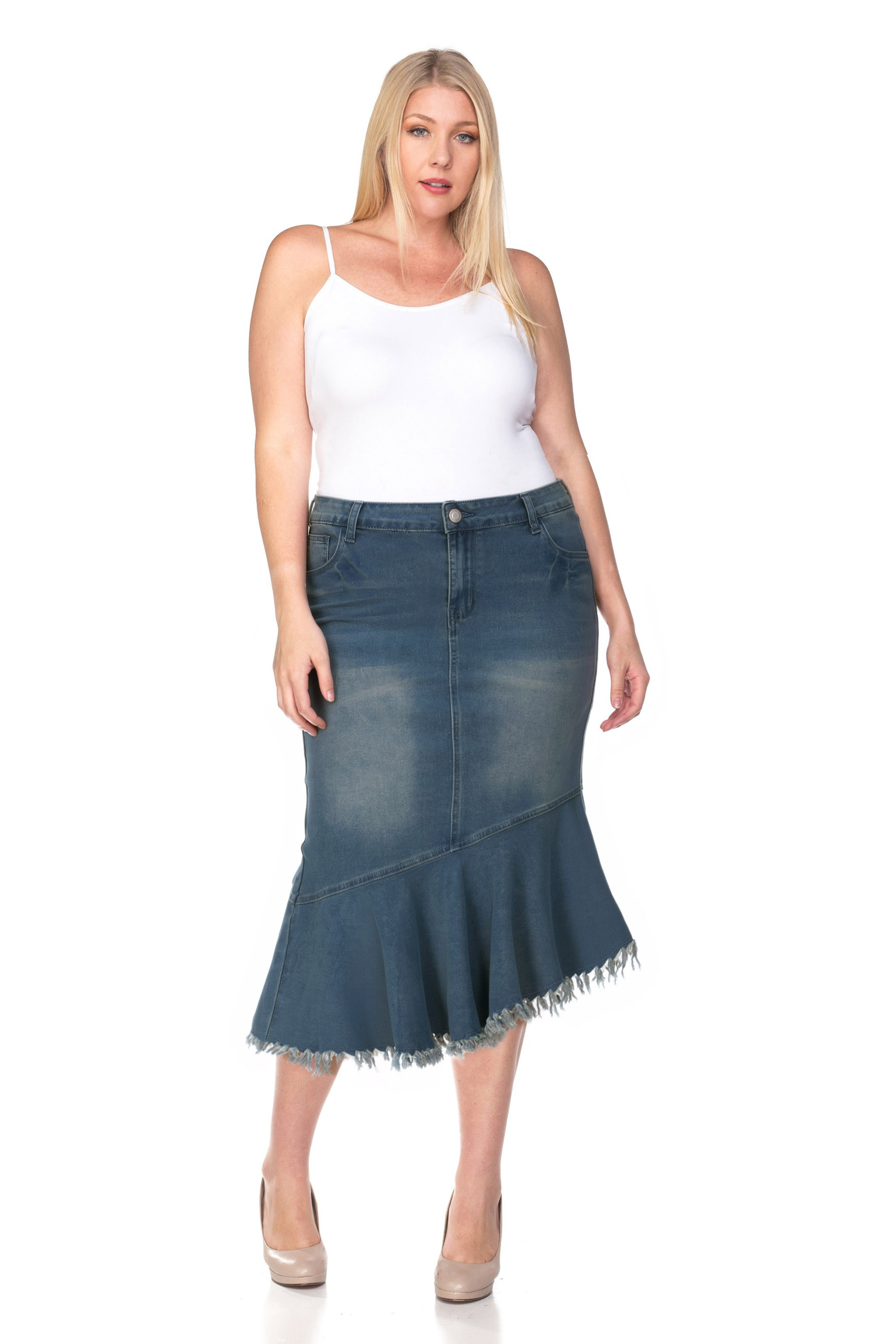 Denim Skirt Plus Size