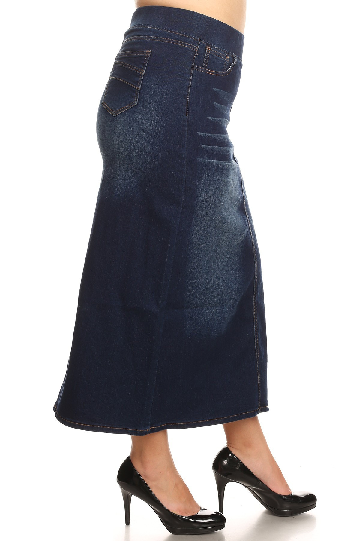 Denim Long Skirt Plus Size
